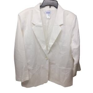 Vicki Wayne Plus Size 24W White Textured One-Button Blazer Lined NWOT Pads